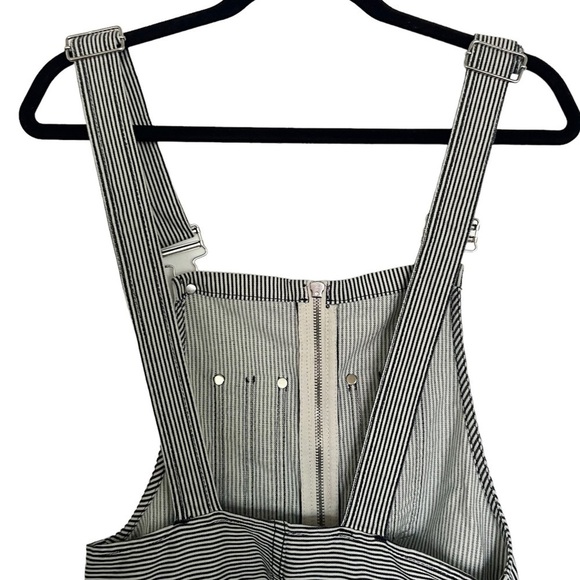 AlexaChung Blue White Stripe Zip Front Dungarees Overalls Size 27 - Picture 8 of 16